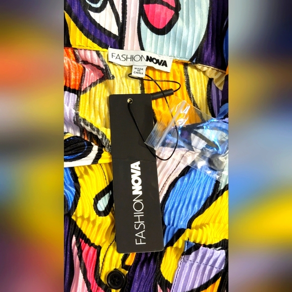 Fashion Nova Abstrat  Crinkle Shirt Dress - Picture 11 of 13